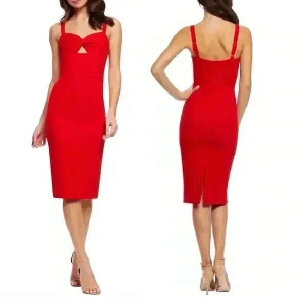 Dress the Population Eve Midi Sheath Dress Red Size XL - Picture 1 of 7
